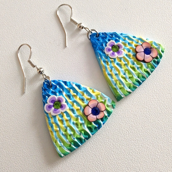 Polymer clay earrings - Picture 2 of 5